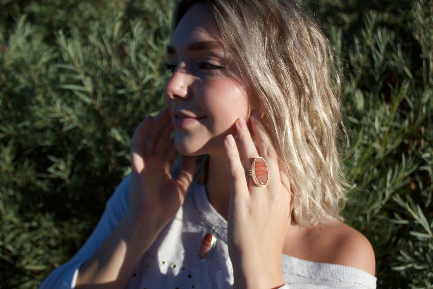 Adjustable Agate Ring
