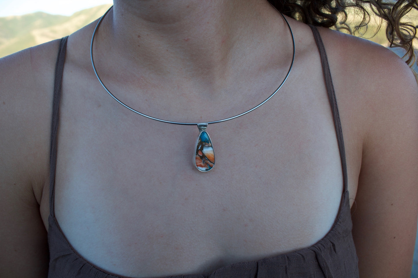 Teardrop Mohave Turquoise Pendant